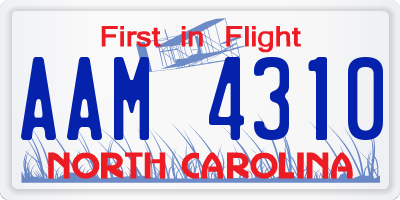 NC license plate AAM4310