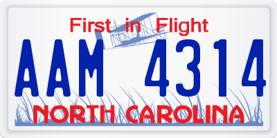 NC license plate AAM4314