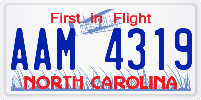 NC license plate AAM4319