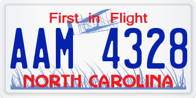 NC license plate AAM4328