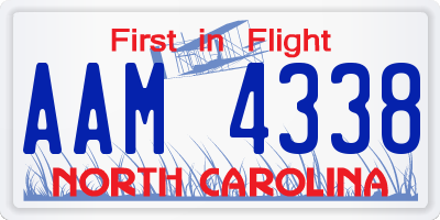 NC license plate AAM4338