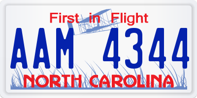 NC license plate AAM4344
