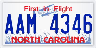 NC license plate AAM4346