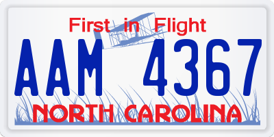 NC license plate AAM4367