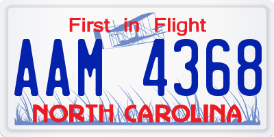 NC license plate AAM4368