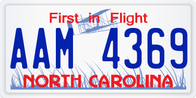 NC license plate AAM4369
