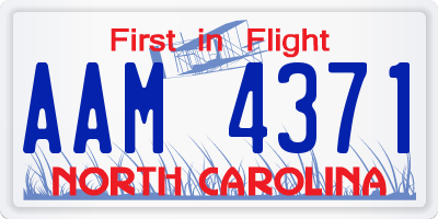 NC license plate AAM4371