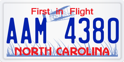 NC license plate AAM4380