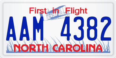NC license plate AAM4382