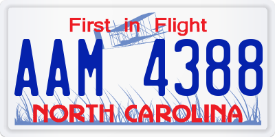 NC license plate AAM4388