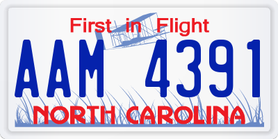 NC license plate AAM4391