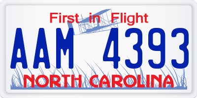 NC license plate AAM4393