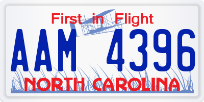 NC license plate AAM4396