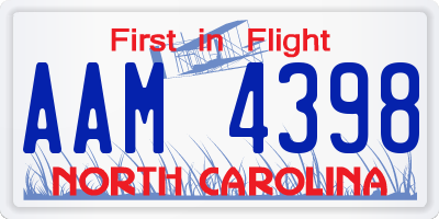 NC license plate AAM4398