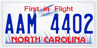 NC license plate AAM4402