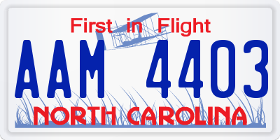 NC license plate AAM4403
