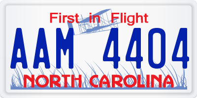 NC license plate AAM4404