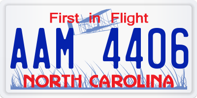 NC license plate AAM4406