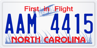NC license plate AAM4415