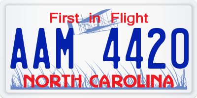 NC license plate AAM4420