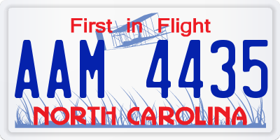 NC license plate AAM4435