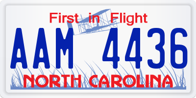 NC license plate AAM4436