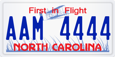 NC license plate AAM4444