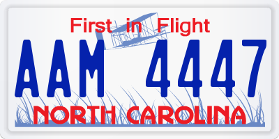 NC license plate AAM4447
