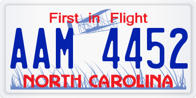 NC license plate AAM4452