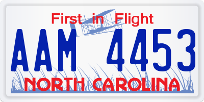 NC license plate AAM4453