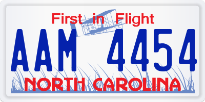 NC license plate AAM4454