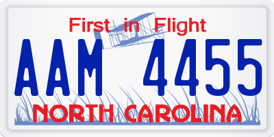NC license plate AAM4455