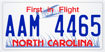NC license plate AAM4465