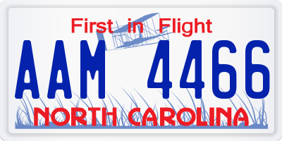 NC license plate AAM4466
