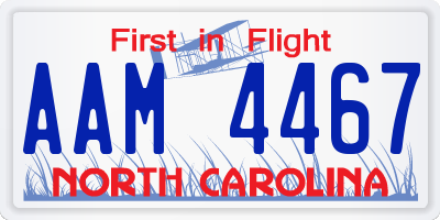 NC license plate AAM4467
