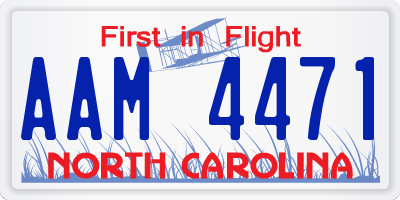 NC license plate AAM4471