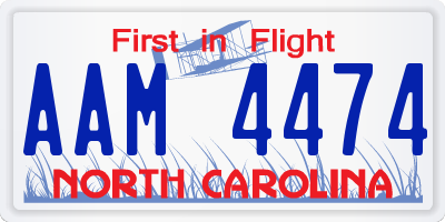 NC license plate AAM4474