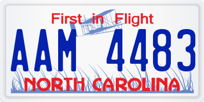 NC license plate AAM4483