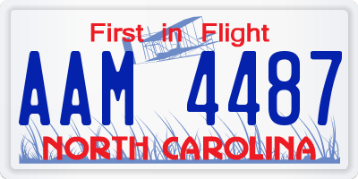NC license plate AAM4487