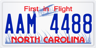 NC license plate AAM4488