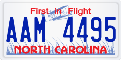 NC license plate AAM4495