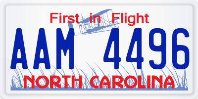 NC license plate AAM4496