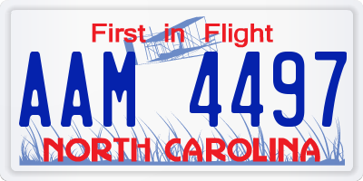 NC license plate AAM4497