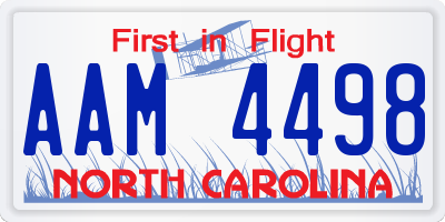 NC license plate AAM4498