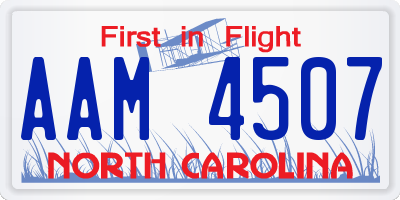 NC license plate AAM4507