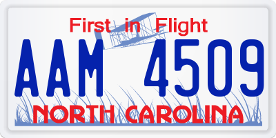 NC license plate AAM4509