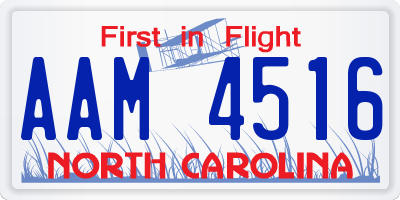NC license plate AAM4516