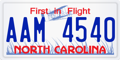 NC license plate AAM4540