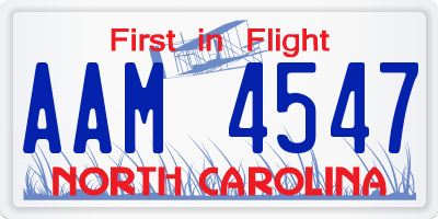 NC license plate AAM4547