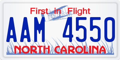 NC license plate AAM4550